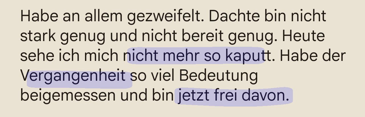 Testimonial: Frei von der Vergangenheit