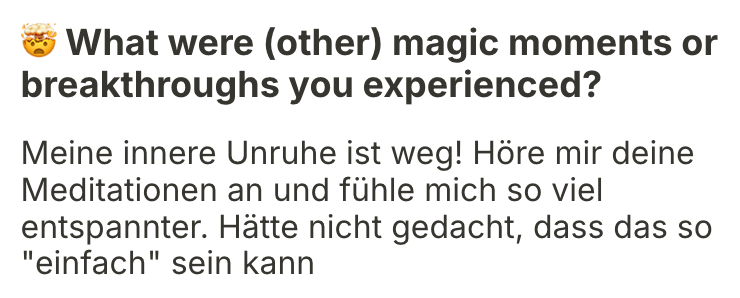 Testimonial: Innere Unruhe weg